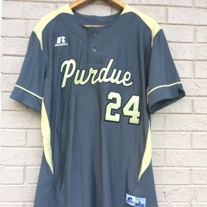 Russell Purdue Baseball Jersey Mens Grey #24 Ne
